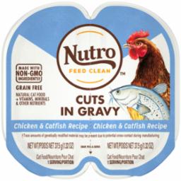 Nutro Perfect Portions Cuts in Gravy Chicken & Catfish Canned Cat Food - 2.65 oz - Case of 24  