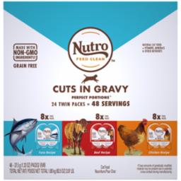 Nutro Perfect Portions Cuts in Gravy Mixed Multi pack Canned Cat Food - 2.65 oz - Case of 24  