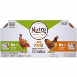 Nutro Perfect Portions Poultry 2 Multi pack (6 Turkey, 6 Chicken) Canned Cat Food - 2.65 oz - Case of 24  