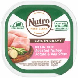 Nutro Roasted Turkey, Potato & Pea Stew Wet Dog Food Trays - 3.5 oz - Case of 24