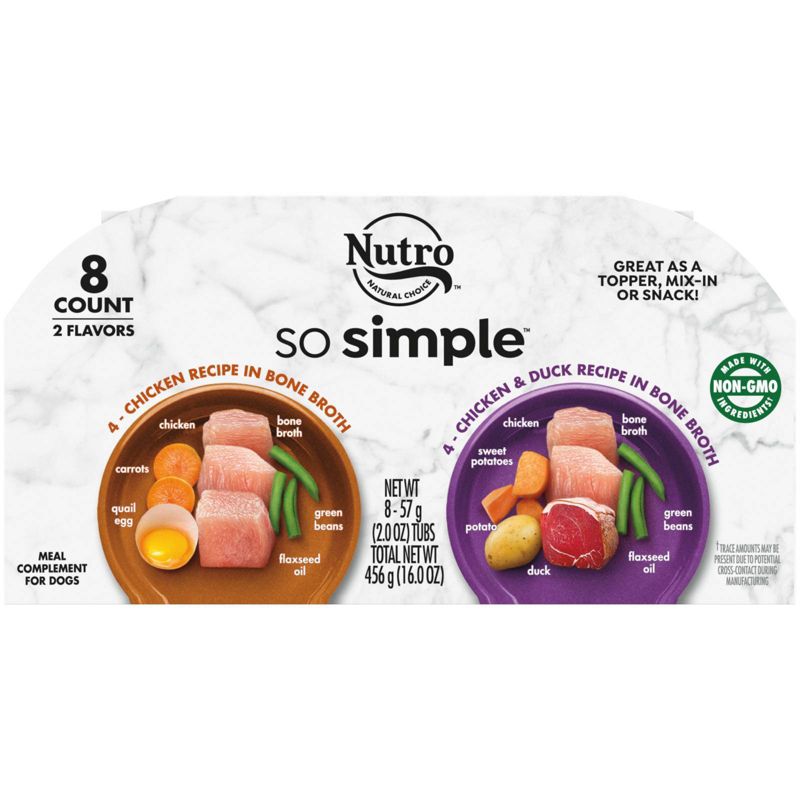 Nutro So Simple MultiPack Wet Dog Food Trays - 2 oz - Case of 16  