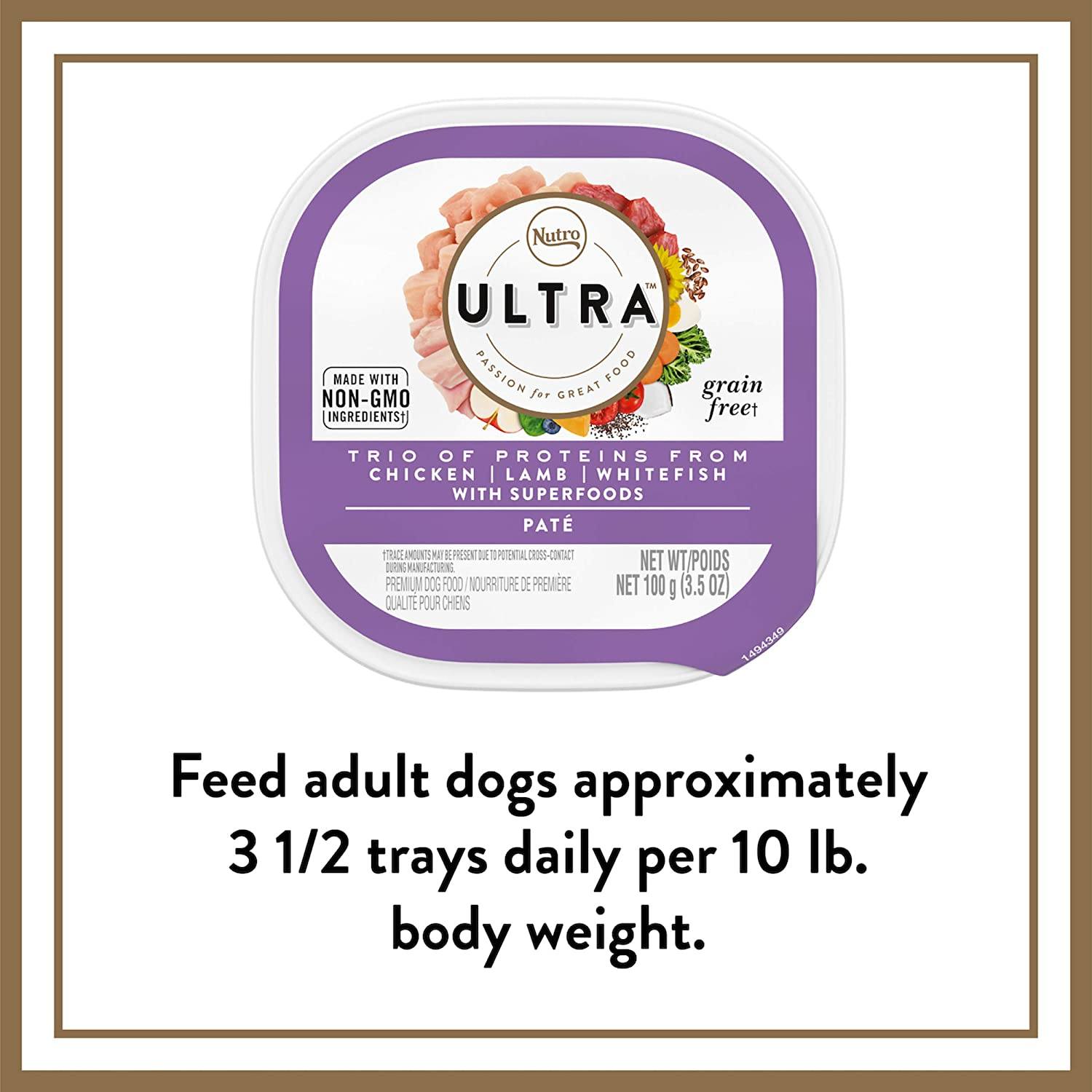 Nutro Ultra Antioxidant Boost Chicken Entrée Wet Dog Food Trays - 3.5 oz - Case of 24  