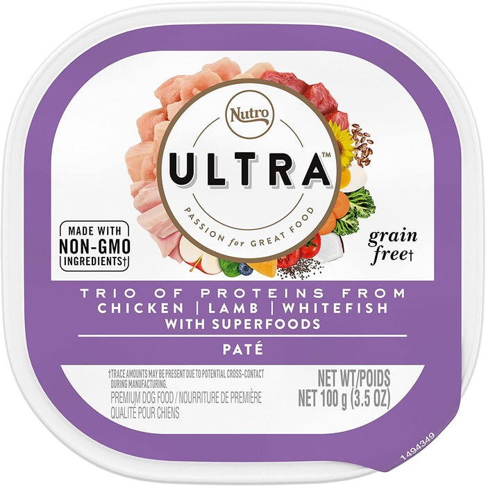Nutro Ultra Antioxidant Boost Chicken Entrée Wet Dog Food Trays - 3.5 oz - Case of 24