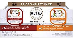 Nutro Ultra Bistro Mix Filets Gravy Wet Dog Food Trays - 3.5 oz - 12 Count