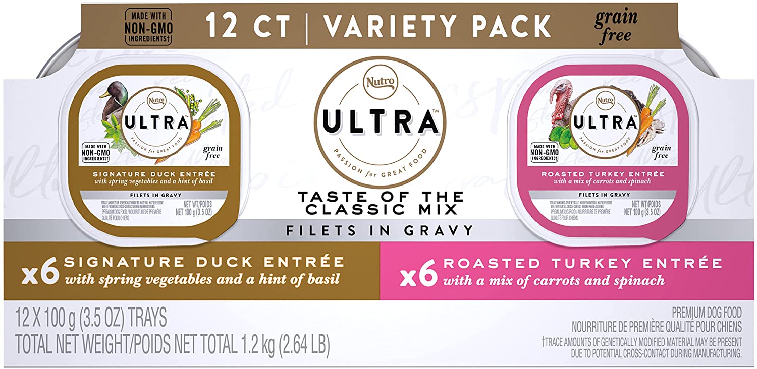 Nutro Ultra Grain-Free Classic Variety Pack Wet Dog Food Trays - 3.5 oz - 12 Count  