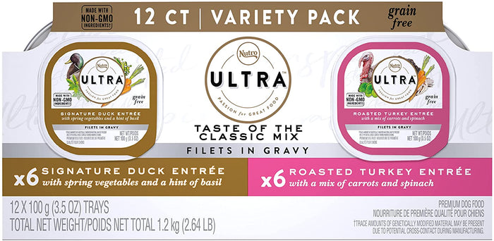 Nutro Ultra Grain-Free Classic Variety Pack Wet Dog Food Trays - 3.5 oz - 12 Count