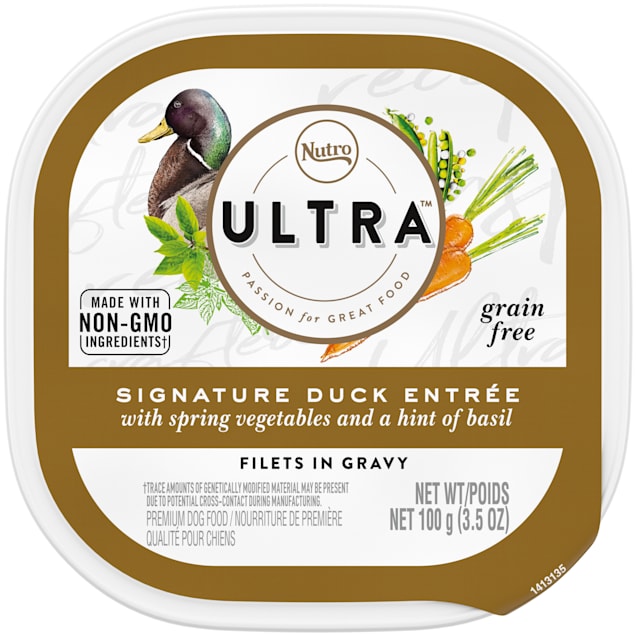 Nutro Ultra Grain-Free Cuts in Gravy Duck w/Vegetables Wet Dog Food Trays - 3.5 oz - Case of 24  