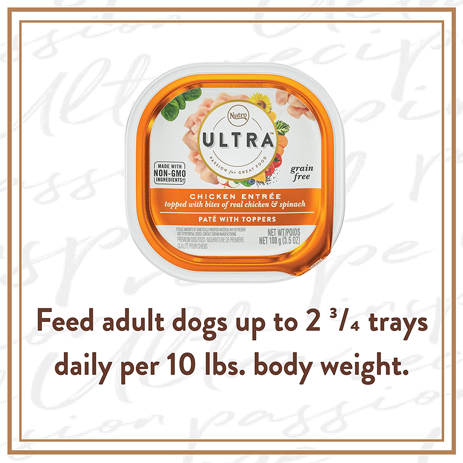 Nutro Ultra Protein Boost Chicken Entrée Wet Dog Food Trays - 3.5 oz - Case of 24  