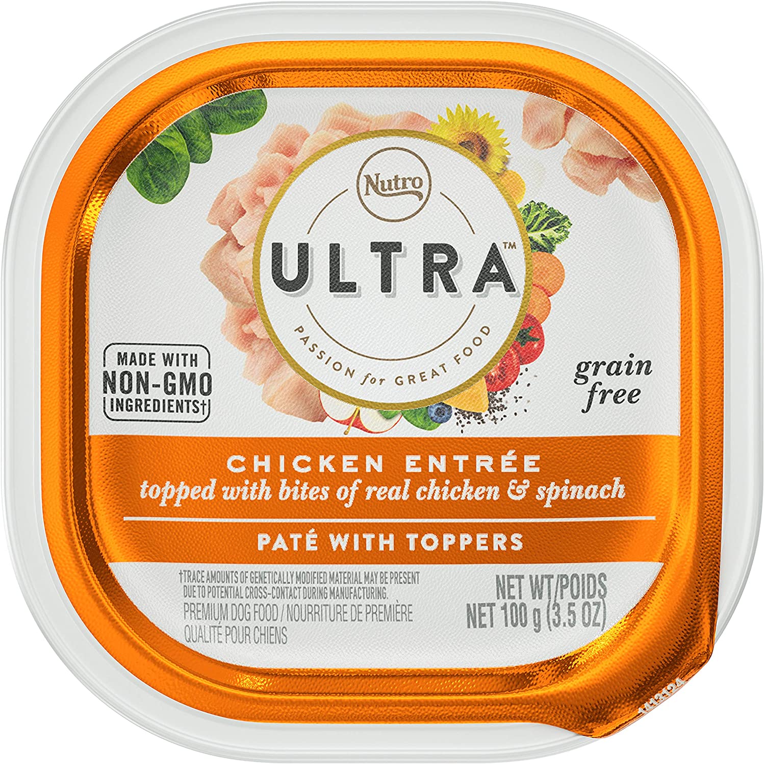 Nutro Ultra Protein Boost Chicken Entrée Wet Dog Food Trays - 3.5 oz - Case of 24  