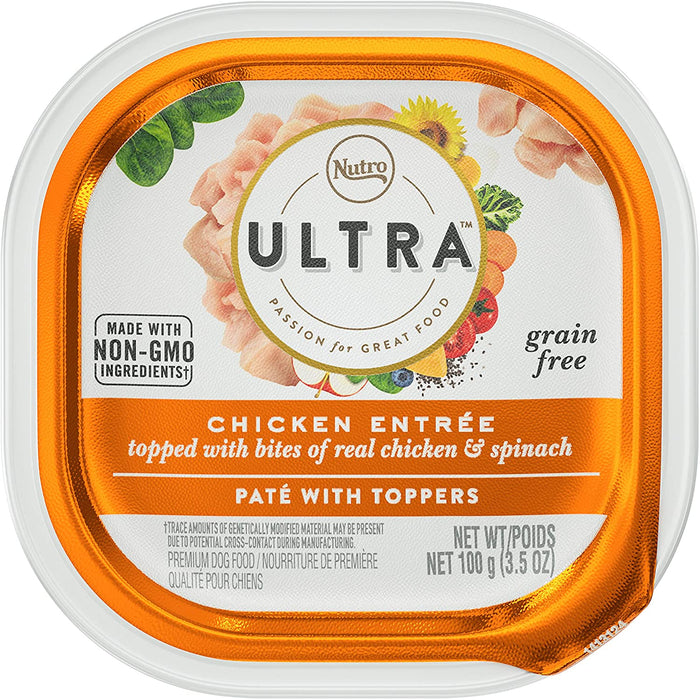 Nutro Ultra Protein Boost Chicken Entrée Wet Dog Food Trays - 3.5 oz - Case of 24
