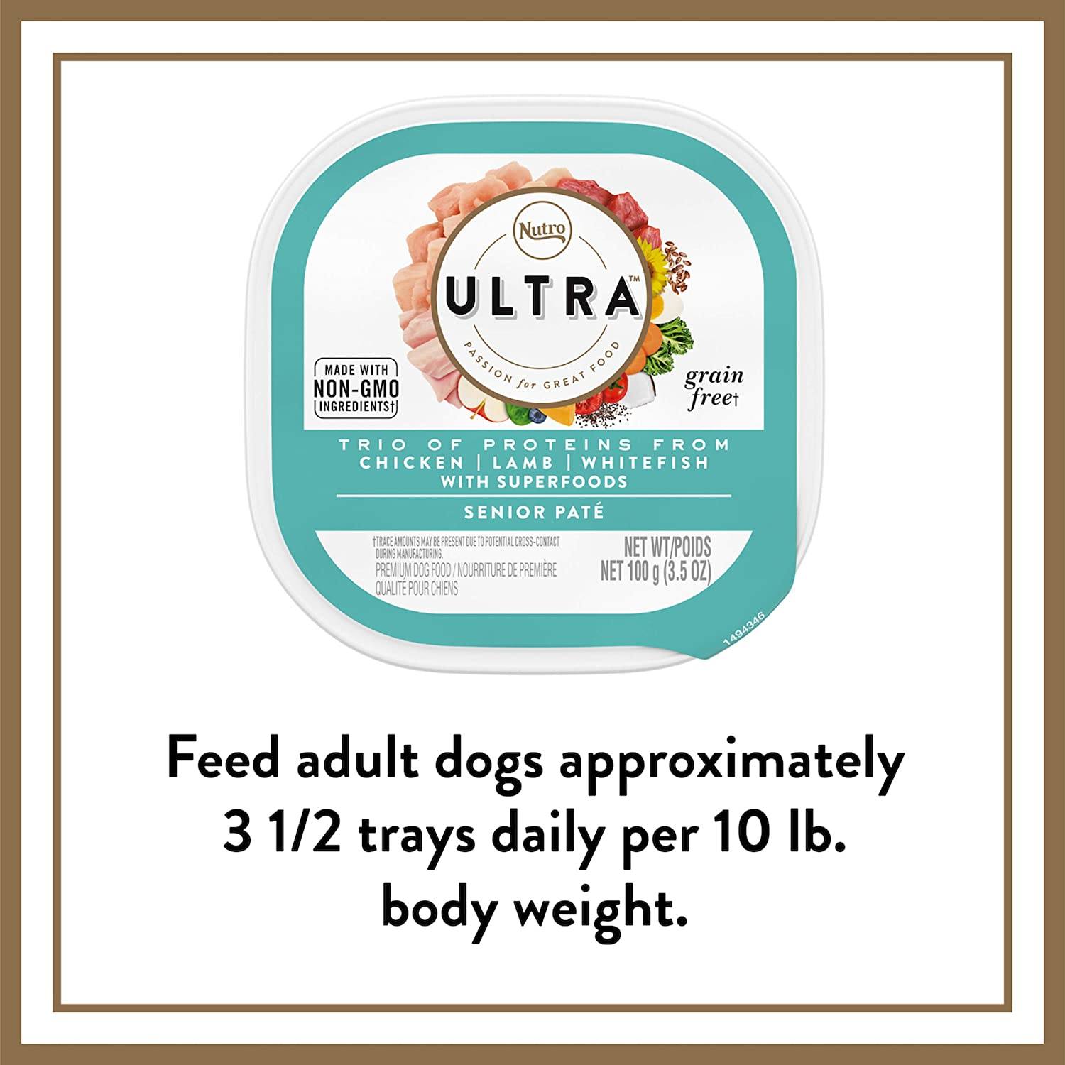 Nutro Ultra Senior Wet Dog Food Trays - 3.5 oz - Case of 24  