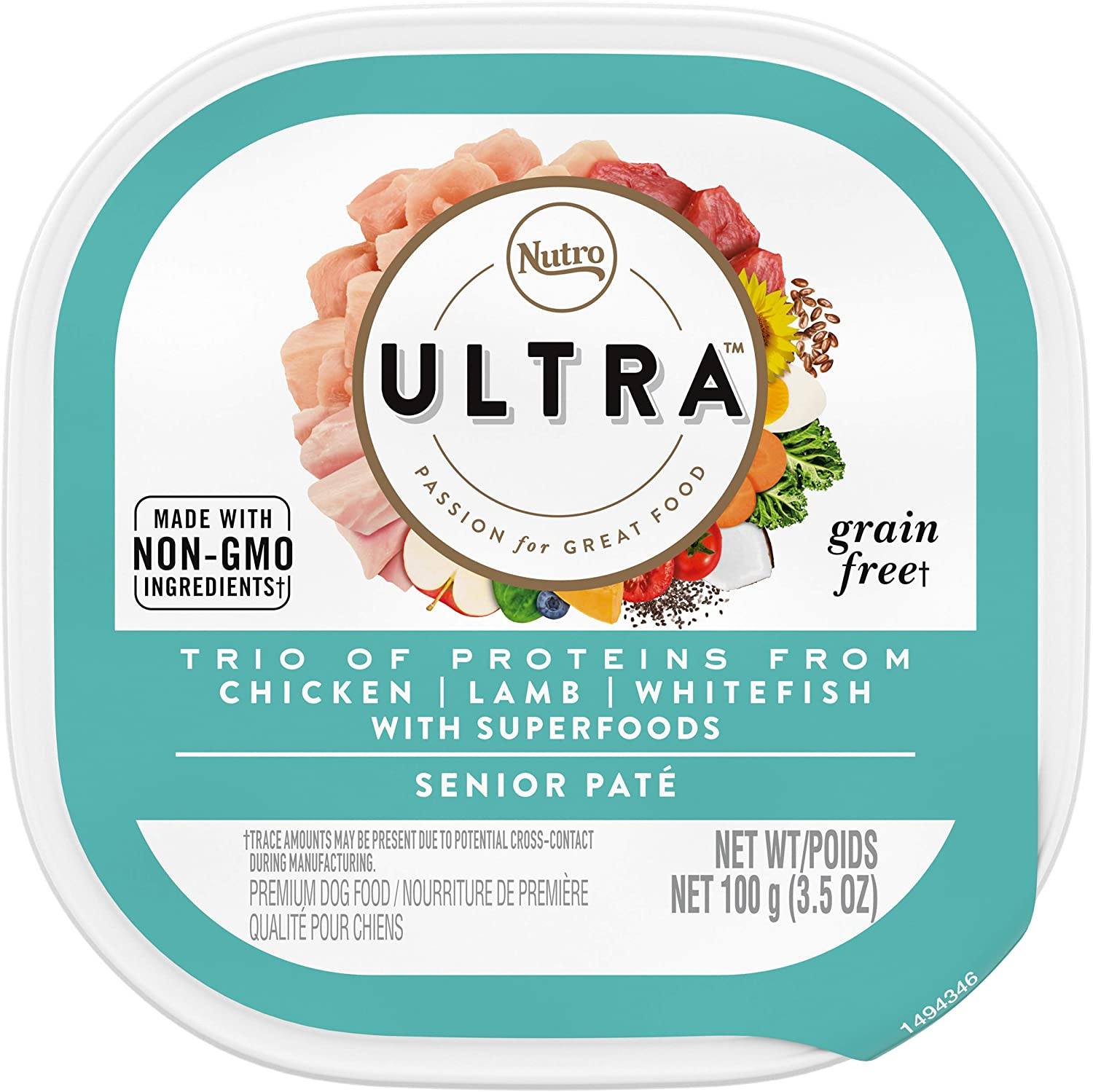 Nutro Ultra Senior Wet Dog Food Trays - 3.5 oz - Case of 24  