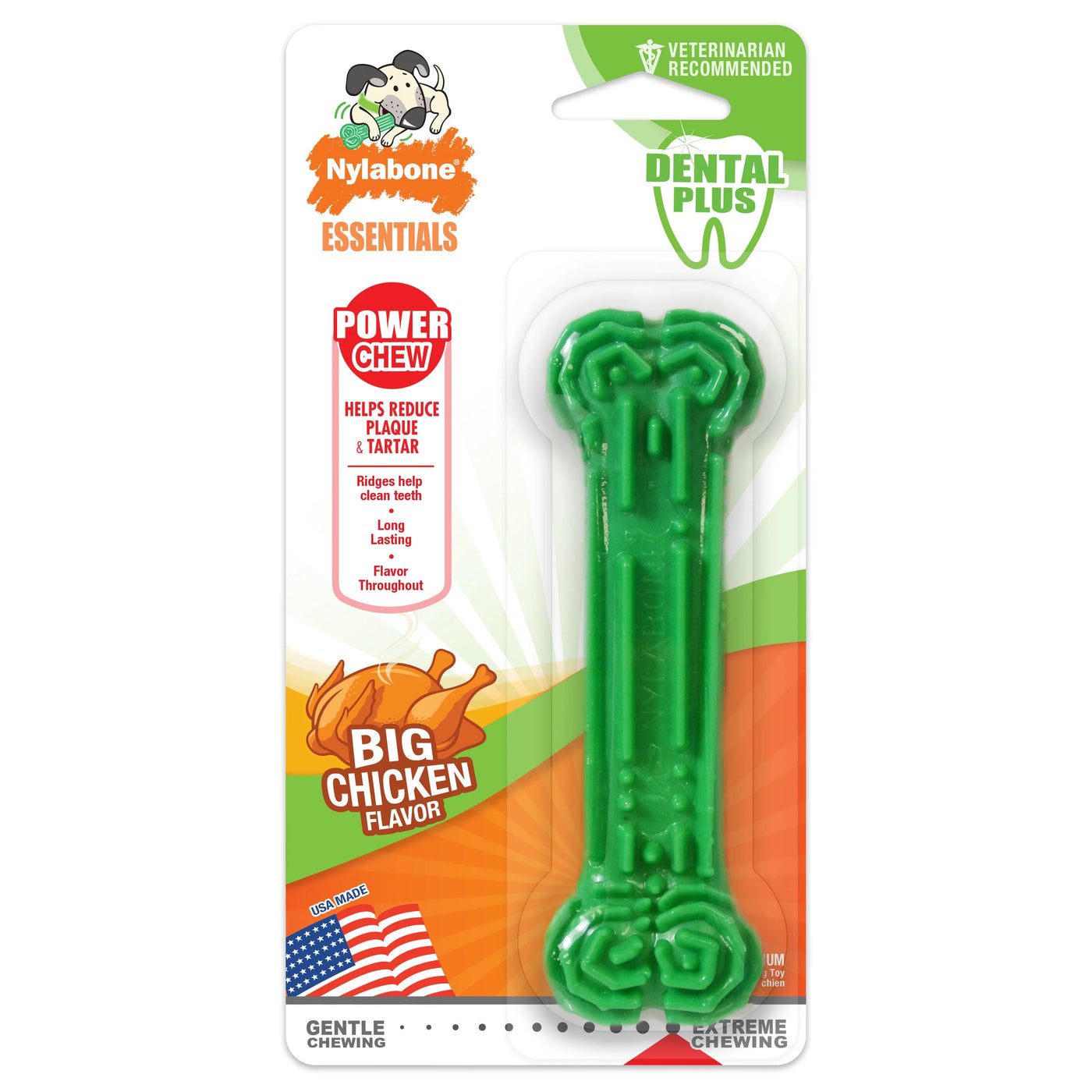 Nylabone Daily Dental Durable Chew Dog Dental Care Chicken