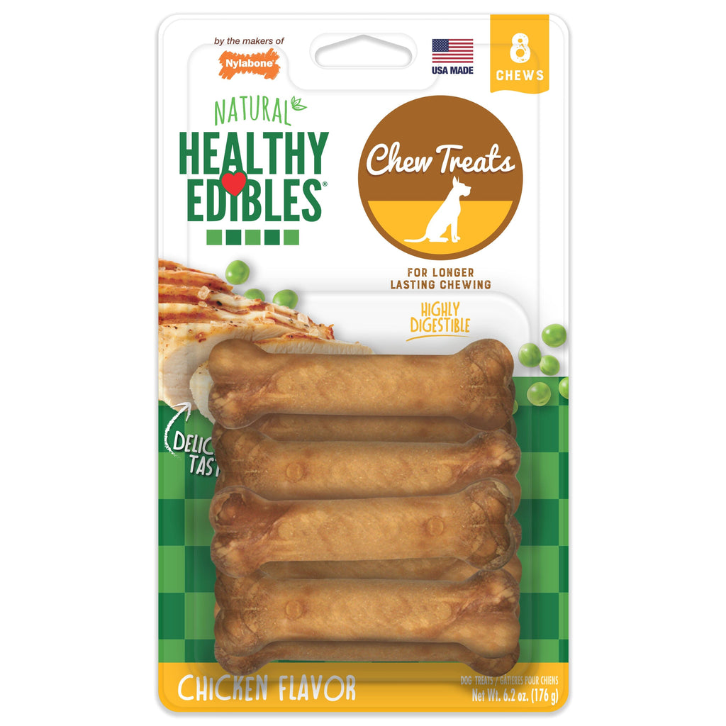 Nylabone Healthy Edibles All-Natural Long Lasting Chicken Flavor Dog Chew Treats 8 Coun...
