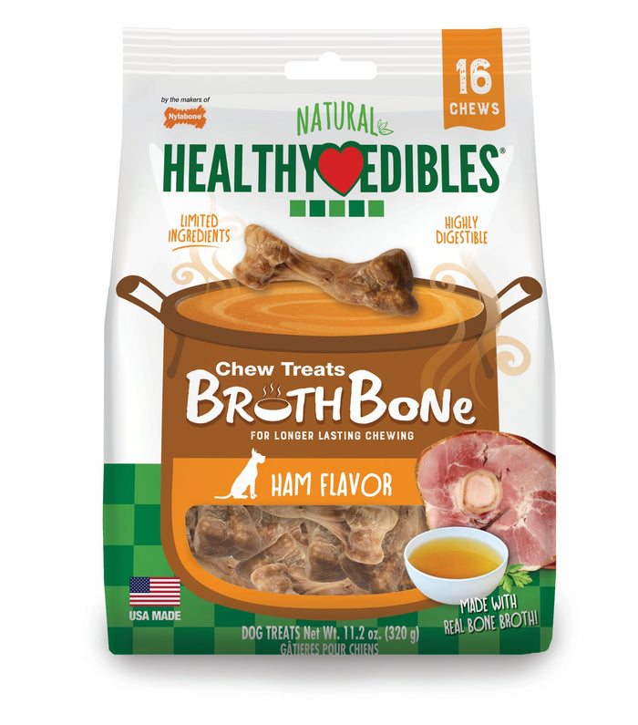 Nylabone Healthy Edibles Broth Bone All Natural Dog Treats Made With Real Bone Broth - ...