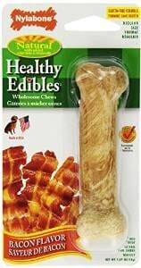 Nylabone Healthy Edibles Natural Chew Dog Biscuits Treats - Bacon - Reg