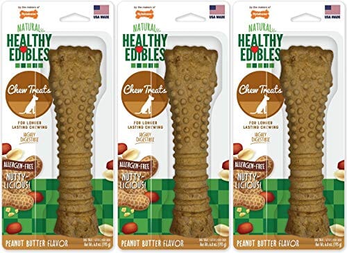 Nylabone Healthy Edibles Natural Chew Dog Biscuits Treats - Peanut Butter - Souper  