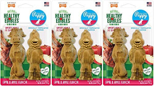 Nylabone Healthy Edibles Puppy Farm Friends Chews Dog Biscuits Treats - Lamb/Apple - Large
