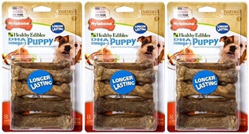 Nylabone Healthy Edibles Puppy Natural Chew Dog Biscuits Treats - Lamb/Apple - Petite - 8 Pack  