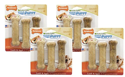 Nylabone Healthy Edibles Puppy Natural Chew Dog Biscuits Treats - Lamb/Apple - Reg  