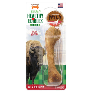 Nylabone Healthy Edibles WILD Natural Long Lasting Bison Flavor Dog Chew Treats Wild Bo...