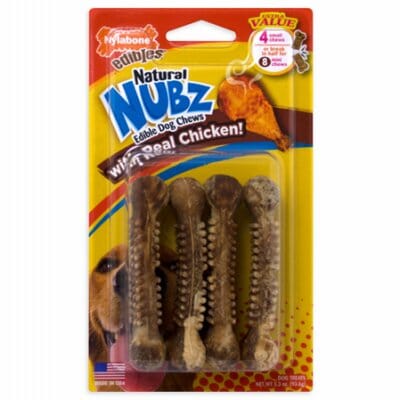 Nylabone Nubz Edibles Chew Dog Dental and Hard Chews - Chicken - Small - 4 Pack  