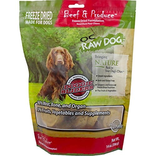 OC RAW Beef & Produce Sliders Freeze-Dried Dog Treats - 14 Oz