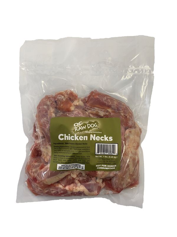OC RAW Chicken Necks Natural Dog Treats - 1 Lb  