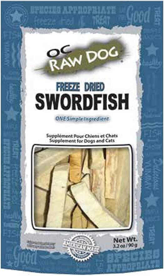 OC RAW Freeze Dried Swordfish Freeze-Dried Dog and Cat Treats - 3.2 Oz