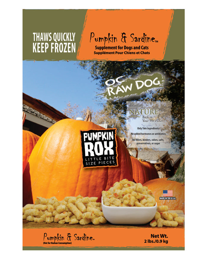 OC Raw Frozen Foods Pumpkin & Sardine Rox - 2 lb Bag