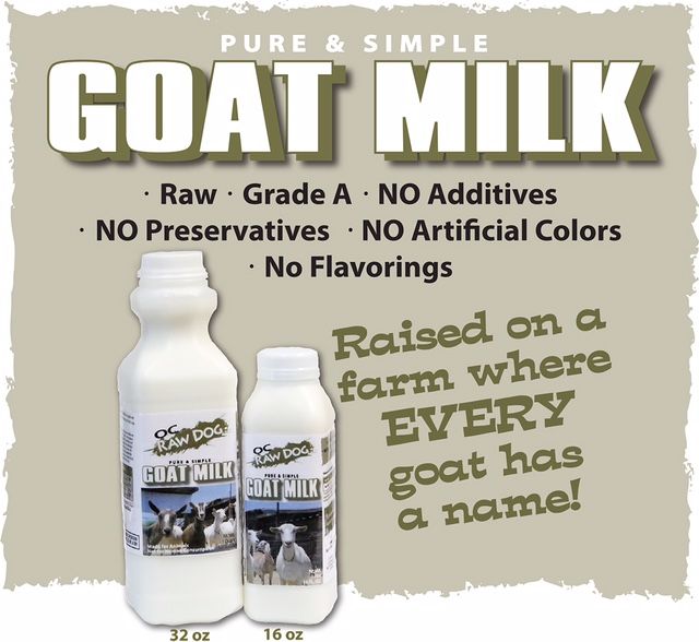 OC Raw Frozen Foods Raw Goats Milk - Pint  