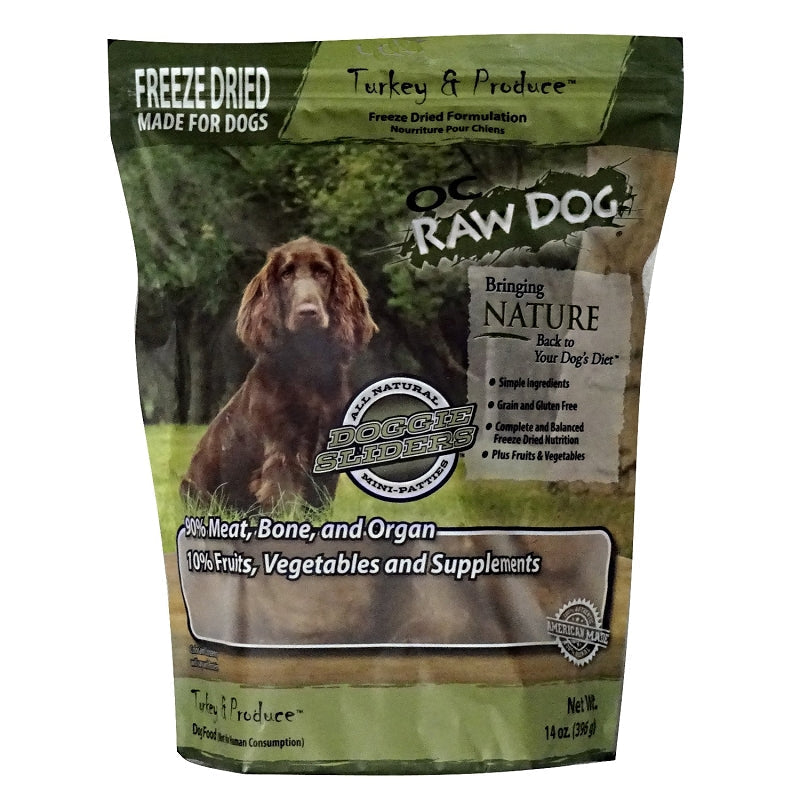 OC Raw Frozen Foods Turkey & Produce Sliders Raw Frozen Dog Food - 4 lb Bag  