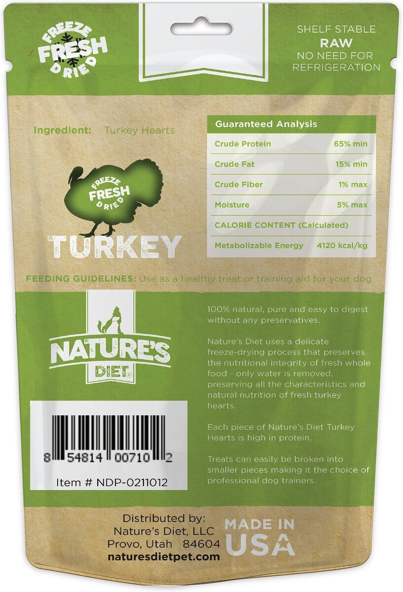 OC RAW Turkey Hearts Freeze-Dried Dog Treats - 4 Oz  