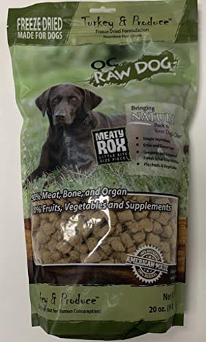 OC RAW Turkey & Produce Meaty Rox Freeze-Dried Dog Treats - 20 Oz  