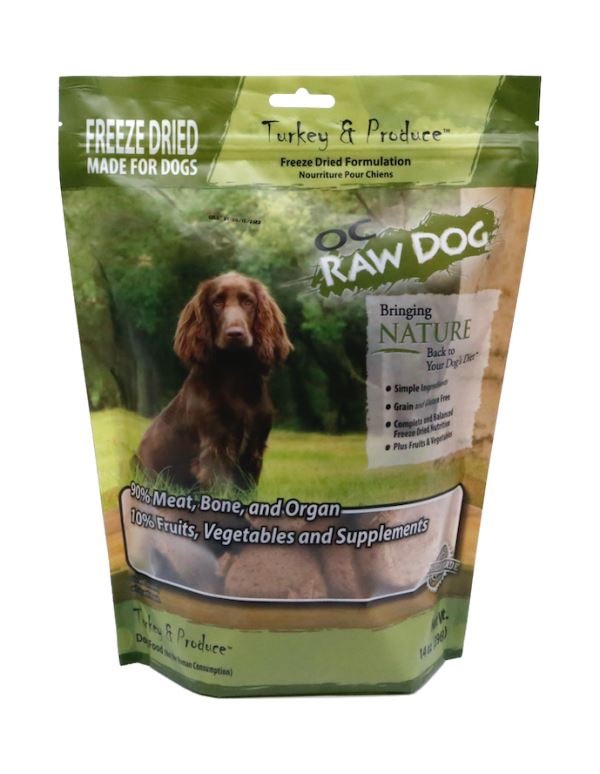 OC Raw Turkey & Produce Sliders Freeze-Dried Dog Treats - 14 Oz Bag