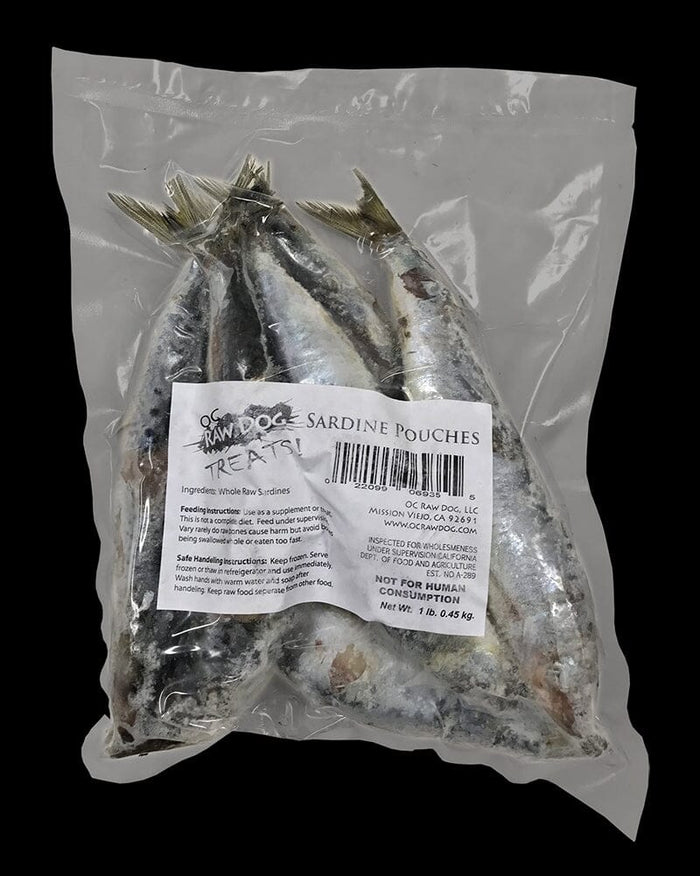 OC RAW Whole Raw Sardines Natural Dog Treats - 1 Lb