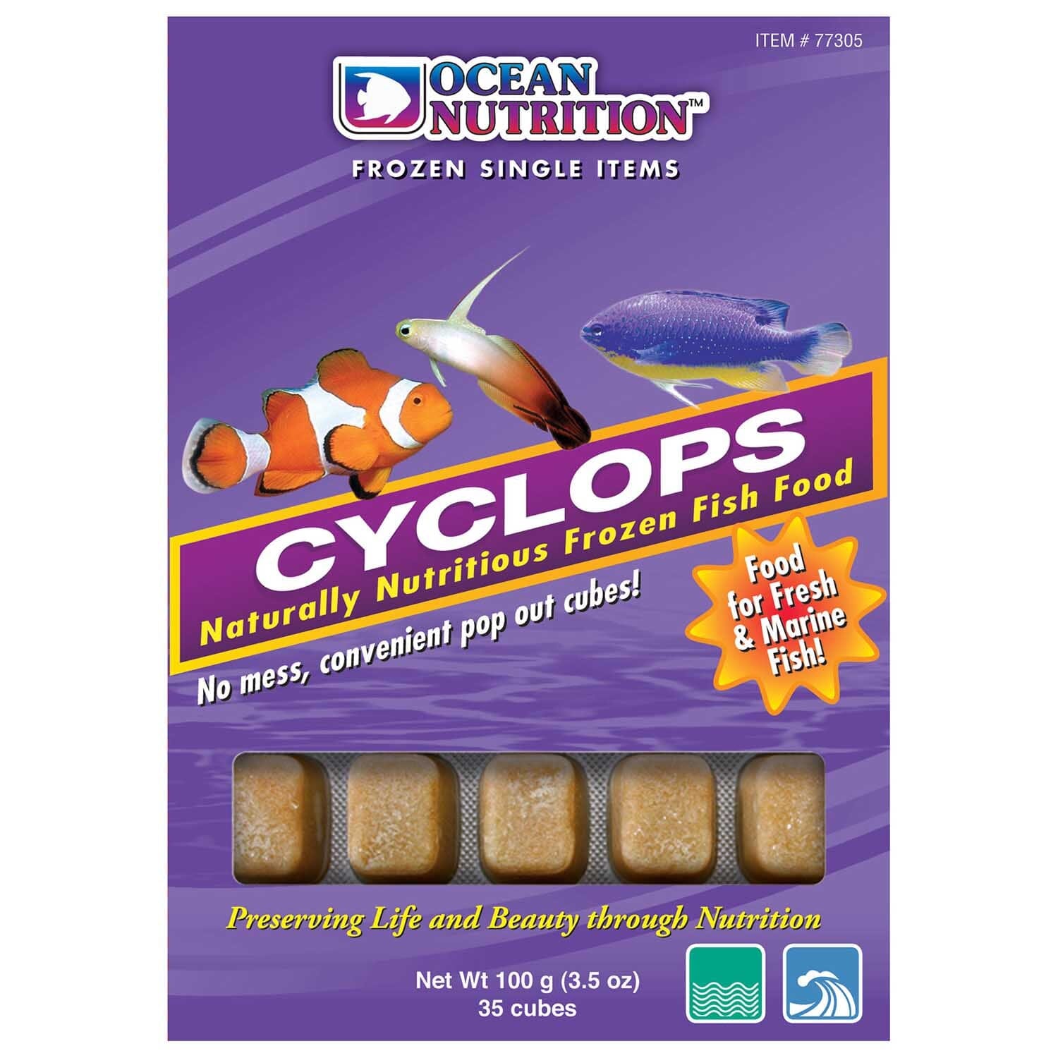 Ocean Nutrition Frozen Cyclops - 35 Cubes - 3.5 oz  