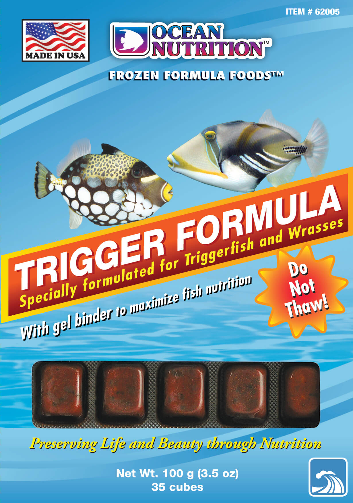 Ocean Nutrition Frozen Trigger Formula - 35 Cubes - 3.5 oz  