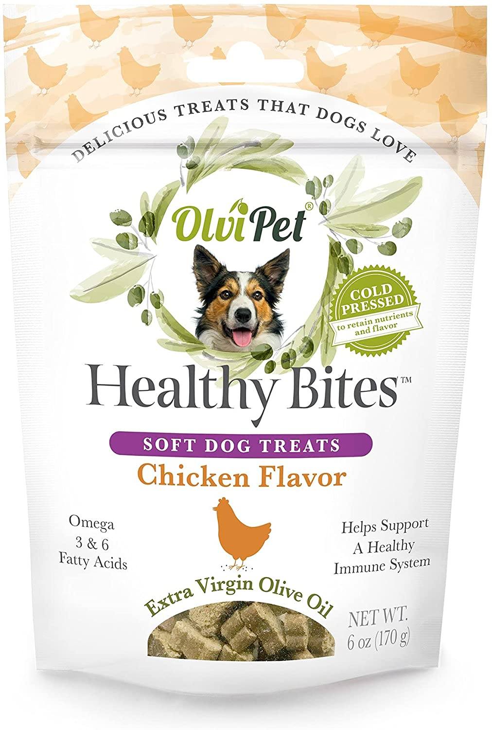 Olvipet Healthy Bites Olive Oil Based Soft and Chewy Dog Treats  - 6 oz  