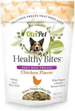 Olvipet Healthy Bites Olive Oil Based Soft and Chewy Dog Treats  - 6 oz