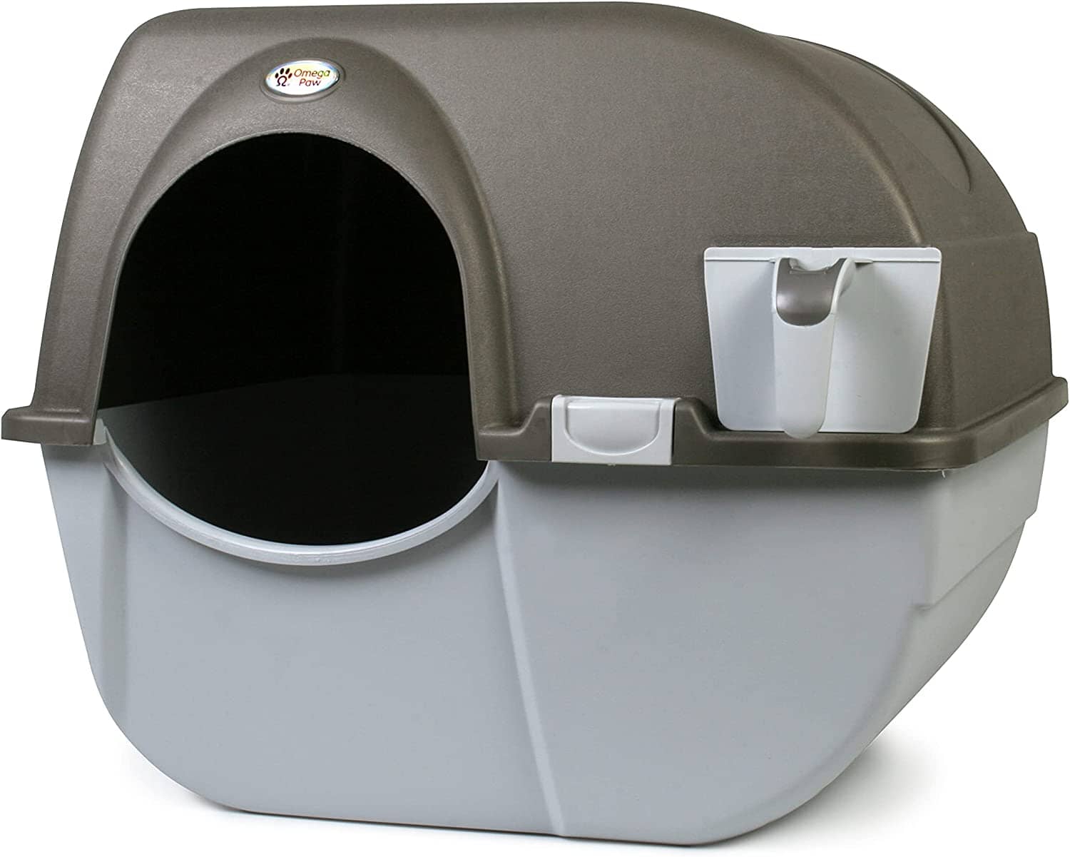 Omega Paw Omega Paw Self-Cleaning Cat Litter Box - Brown/Taupe - Medium  