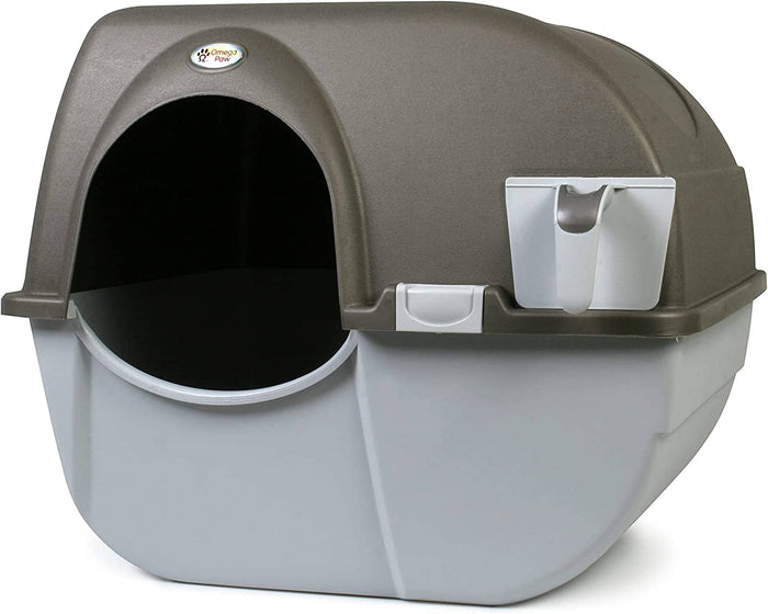Omega Paw Omega Paw Self-Cleaning Cat Litter Box - Brown/Taupe - Medium