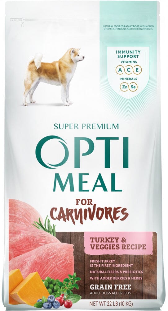 Optimeal for Carnivores Grain Free All Breeds Turkey & Veggies Recipe Adult Dog Dry Food  