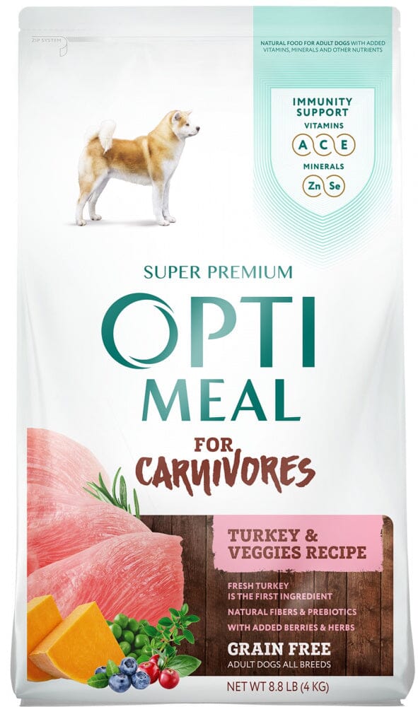 Optimeal for Carnivores Grain Free All Breeds Turkey & Veggies Recipe Adult Dog Dry Food  