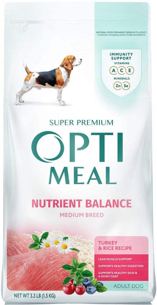 Optimeal Medium Breed Nutrient Balance Turkey & Rice Recipe Adult Dog Dry Food  