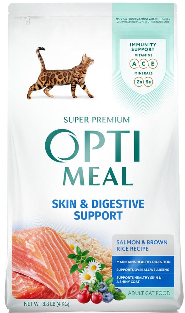 Optimeal Skin & Digestive Support Salmon & Brown Rice Recipe Adult Cat Dry Food