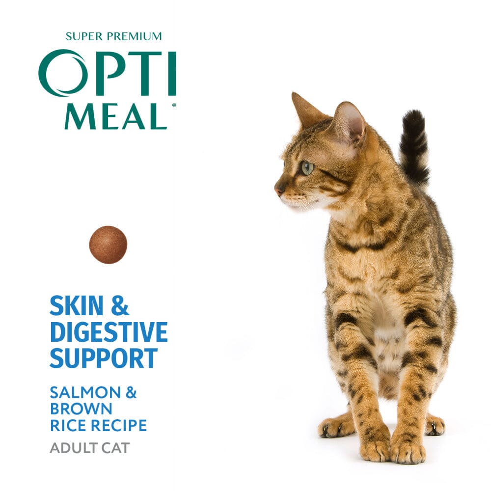 Optimeal Skin & Digestive Support Salmon & Brown Rice Recipe Adult Cat Dry Food  