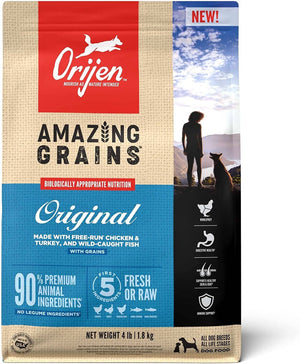 Orijen Amazing Grains Original Dry Dog Food - 4 lb Bag
