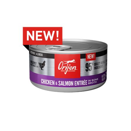 Orijen Chicken and Salmon Entrée in Bone Broth Kitten Recipe Canned Cat Food - 3 Oz - Case of 24  