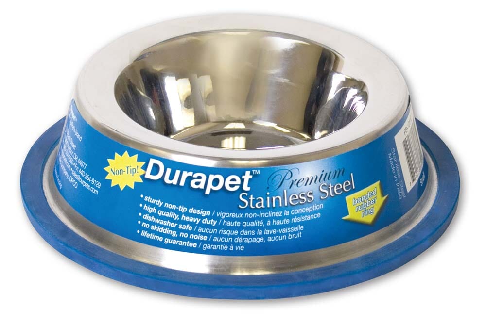 OurPets Premium Stainless Steel Non-Tip Dog Bowl - Small  